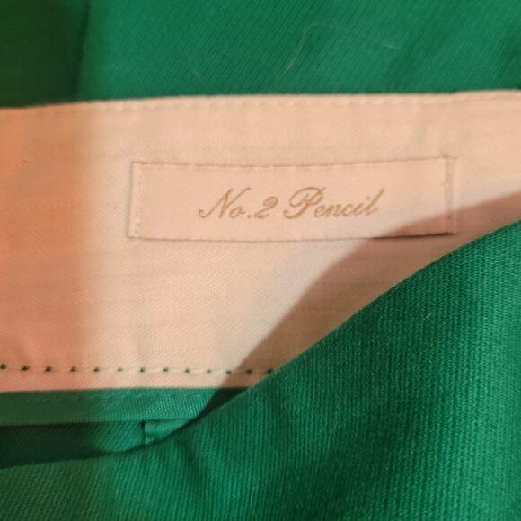 J Crew Womens No. 2 Pencil Skirt Size 4 Green Cotton Blend Career Church Office - Picture 7 of 10